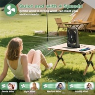 Ventilador Portátil USB 8" com Bateria Recarregável 10400mAh - 28h de Uso | Ideal para Mesa, Escritório, Camping e Ambientes Internos - imagem 4