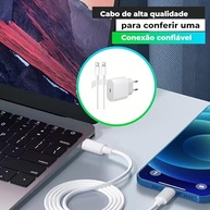 Carregador Turbo 25W PD USB-C para iPhone 8 ao 14 Pro Max - Carga Rápida com Cabo Ligtnin - imagem 5