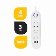 Régua de Extensão Elétrica 4 Tomadas + 3 USB: Potencialize seu Espaço com Segurança e Conectividade! - imagem 4