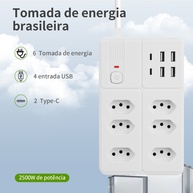 Extensão Power COIBEU: 6 Tomadas + USB - imagem 2