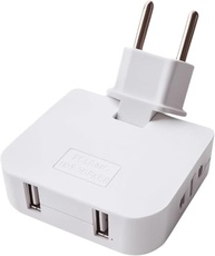 Adaptador T Articulado 2 Tomadas AC + 2 USB: Organize e Carregue Tudo! - imagem 2
