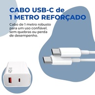 Carregador Turbo 45W USB-C + USB-A: Carregamento Ultra Rápido para iPhone 15/16 Pro Max e Mais! - imagem 5