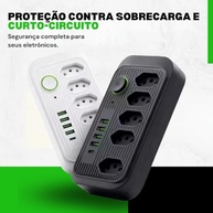 Régua de Energia Inteligente: 5 Tomadas, 4 USB, 1 USB-C e Proteção contra Sobrecarga - imagem 5