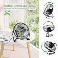 Mini Ventilador USB Portátil 360° com Design Metálico - Silencioso e Compacto para Casa, Escritório e Viagens - imagem 5