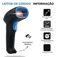 Scanner de Código de Barras: Kit 4 Wireless USB - imagem 2