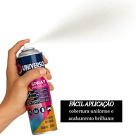 Tinta Spray 400ml Branco Brilhante Uso Geral em Aço Ferro Couro Gesso Cerâmica | Universo | Kit 02 un - imagem 5