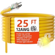 Cabo de Extensão HUANCHAIN 7,6m Reforçado 12AWG - Uso Externo, À Prova d'Água e Segurança Iluminada - imagem 2