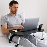 Mesa Dobrável Portátil Articulada para Notebook Laptop – Uso em Home Office Cama, Sofá e Escritório | Com Porta-Copos | Ergonômica, MDF Reforçado, Leve e Dobrável Porta Tablet Linha Premium - imagem 2