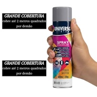 Tinta Spray 400ml Brilhante Uso Geral em Aço Ferro Couro Gesso Cerâmica | Universo - Cinza - imagem 5