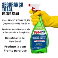 Vet+20 Desinfetante Pronto Uso Lavanda 500ml - Germicida e Bactericida para Superfícies - imagem 3