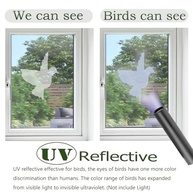 Adesivos de Pássaros Anticolisão Refletivos UV - Proteja Suas Janelas e Pássaros com Decalques Estáticos Reutilizáveis - imagem 4