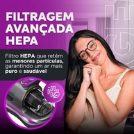 Removedor de Ácaros Aspirador Elétrico Esterilizador UV 100W Portátil Sem Fio - imagem 4
