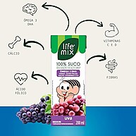 Suco Uva Turma da Mônica LIFE MIX 200ml - Vegano, Ômega 3 - imagem 1