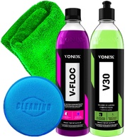 Kit Completo Vonixx: Shampoo V-Floc 500ml + Polidor V30 500ml + Acessórios Karbox para Detalhamento Automotivo - imagem 1