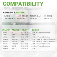 Kit 4 Injetores de Combustível FJ1046 para Honda CR-V, Civic, Accord e Acura TSX, ILX 2.4L - imagem 3