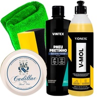 Kit Completo Vonixx & Cadillac: V-Mol, Pretinho, Hard Wax e Acessórios para Detalhamento Automotivo - imagem 1