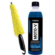 Kit Essencial Limpeza Moto: Shampoo Moto-V 500ml Vonixx + Escova Karbox para Aros - imagem 1