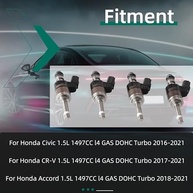 4 Injetores de Combustível Atualizados 16010-5PA-305 para Honda Civic, CR-V, Accord Turbo - imagem 4