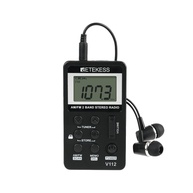Rádio Portátil Retekess V112: Som Digital AM/FM com Fone, Bateria Recarregável e LCD - Preto - imagem 1