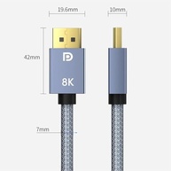 Cabo Displayport 8K v1.4 Blindado Ultra Resistente (1,5 Metros) 32.4Gbps Freesync/Gsync 1080P@240Hz, 2K@165Hz, 4K@144Hz, 8K@60Hz Displayport X Displayport - imagem 4