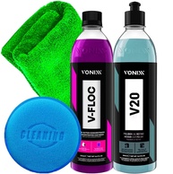 Kit Completo Vonixx: Shampoo V-Floc 500ml + Polidor V20 500ml + Acessórios Karbox - imagem 1