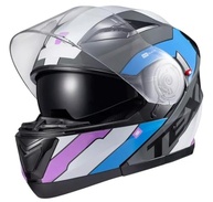 Capacete Texx Gladiator V3 Reisen: Segurança e Estilo Azul, Rosa e Branco (Tamanho 56) - imagem 4