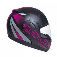 Capacete ZARREF V5 Neon: Estilo Fosco Preto com Detalhes Rosa Vibrantes - imagem 4