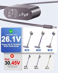 Carregador VHBW para Dyson V8, V7, V6, SV04, SV03, DC59, DC58, DC62: Energia Renovada para seu Aspirador Sem Fio - imagem 4