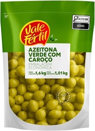 Vale Fértil Azeitona Verde Em Conserva Com Caroço Sachê 1 01Kg Pequeno - imagem 1
