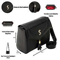Bolsa Feminina Transversal com Fecho Magnético Valentina - imagem 2