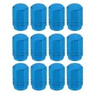 Kit 8 Tampas de Válvula de Pneu Alumínio Hexagonal Azul Celeste - Carros, Motos e Bikes - imagem 1