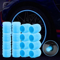 Tampas de Válvula de Pneu Fluorescentes Amdieu - Brilho Noturno Universal (Azul, 4 Peças) - imagem 1