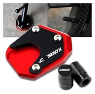 Kit Ampliador de Cavalete Lateral e Válvula de Pneu CNC para Honda CB500X (2013-2022) - Preto - imagem 3