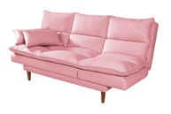 Sofá-Cama Vancouver 3 Lugares com Chaise e 5 Posições Ajustáveis em Suede Rosa - imagem 1
