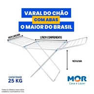Varal de Chão Maxi: 25kg, Dobrável e Retrátil - imagem 1