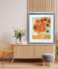 Pôster de Arte Floral com Girassóis em Vaso | Impressão de Qualidade para Decoração de Parede (40,64 x 50,8 cm) - imagem 3