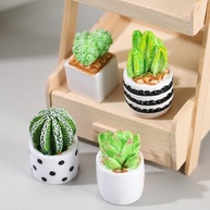 Enfeite de Vaso Cacto 4 Peças - Mini Estátuas Decorativas para Casa e Jardim - imagem 2