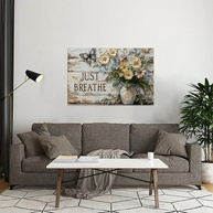 Pôster Flores Texturizadas com Borboleta em Vaso Rústico | Arte de Parede Vintage 30x45cm para Sala, Quarto e Escritório - imagem 5
