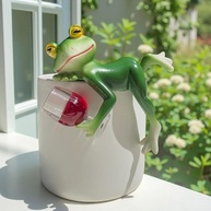 Sapo Bebendo Engraçado - Estátuas de Sapo em Miniatura para Decoração de Vasos e Jardins - imagem 4