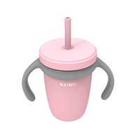 Copo de Transição Infantil 240ml com Canudo de Silicone Anti-Vazamento e Tampa Higiênica - Rosa - imagem 1