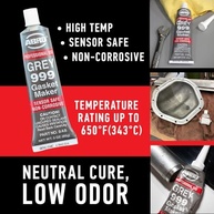 Selante e Junta de Silicone Cinza ABRO 999 RTV Alta Temperatura 650°F - Vedação Industrial e Automotiva - imagem 3