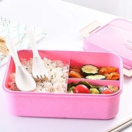Lunch Box Palha de Trigo com Talheres - 3 Peças Ecológicas com Compartimentos e Vedação Total - imagem 3