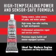 Selante e Junta de Silicone Cinza ABRO 999 RTV Alta Temperatura 650°F - Vedação Industrial e Automotiva - imagem 5