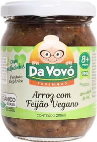 Da Vovó, Papinha Infantil, Vegana, Linha +8, Arroz com Feijão Vegano, 200ml - imagem 1