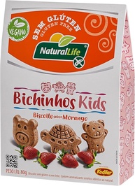 Bichinhos Kids Natural Life - Sabor Morango - Vegano - Sem Glúten - 80g - imagem 1