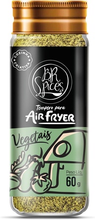 TEMPERO PARA AIR FRYER: VEGETAIS BR SPICES VIDRO 60G - imagem 1