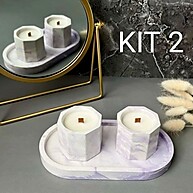 Kit Relaxante: Bandeja + Velas Vegetais 🌿 - imagem 1