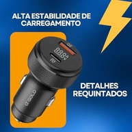 Carregador Veicular Turbo 60W A'Gold Pro: Carregamento Ultrarrápido USB 3.0 + Tipo C com LED PD+QC4.0 - imagem 5