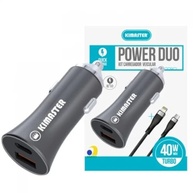 Carregador Veicular Kimaster CV209CL: USB-C PD + USB QC 40W com Cabo Lightning - Potência e Rapidez na Estrada! - imagem 3