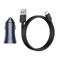 Carregador Veicular Baseus Golden Pro Dual 40W Turbo USB+USB-C | Cabo 1m Cinza - imagem 3